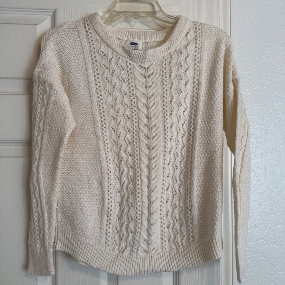 Old Navy Women’s Knit Sweater, White, Small